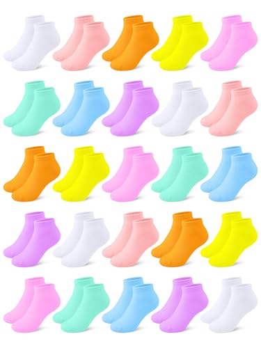 Image of Cooraby 25 Pairs Kids' Low Cut Socks Half Cushion Sport Ankle Athletic Socks