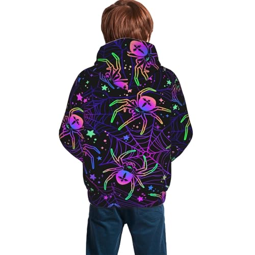 Multi-colored Spiders Kid Hoodies Boys Sweatshirts Girls Pullover with Pocket4
