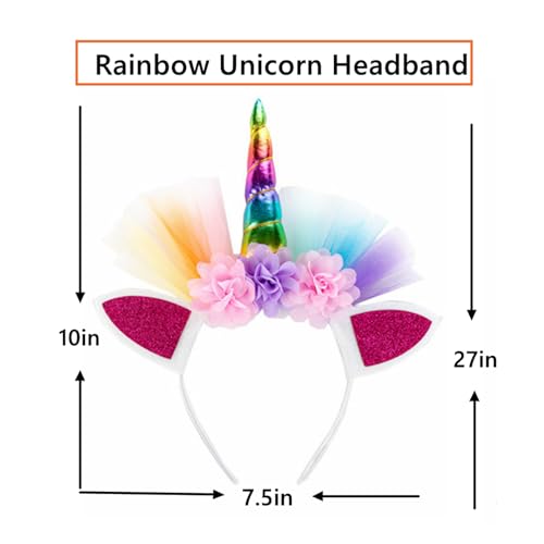 Image of Rainbow Birthday Outfits for Girls-T-shirt,Tutu Skirt Dress,Ruffle Socks,Headband,Unicorn Gifts for Girls