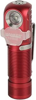 Manker E03H II Pocket Flashlight/Headlamp, 600 Lumen, Rechargeable 14500/AA Battery, Max Runtime 620 Hours, IPX8 Waterproof, Magnetic Tail (Red, Cool White Light, No Battery)