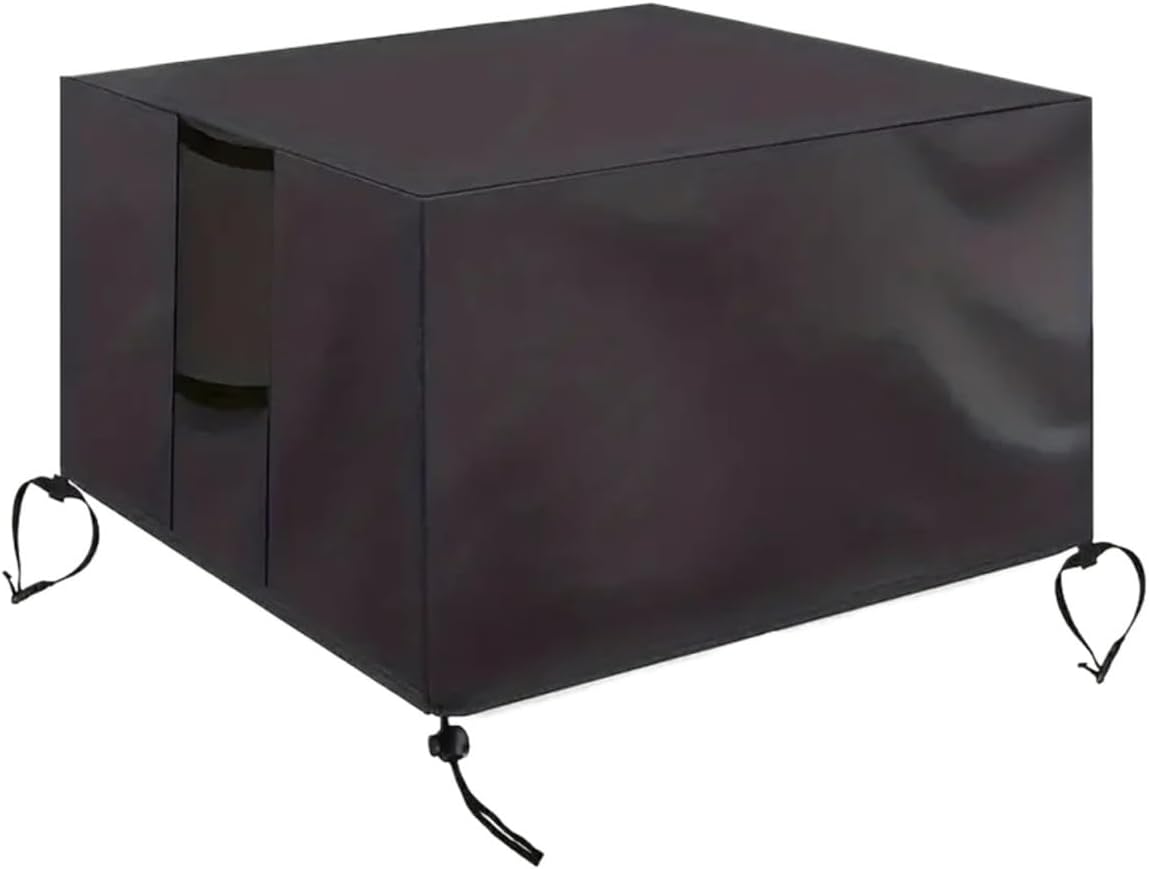 Fire Table Cover 2pcs Fire pit cover Rectangular outdoor fire table heavy duty waterproof patio propane gas For Outdoor Patio(76x76x63cm)