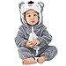 Michley Bambino Inverno Pagliaccetto Tute Tuta da bambino con cappuccio in flanella animale 2-6 mesi