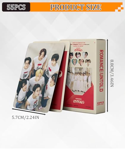 Image of 55pcs Boy Band Collectible Photo Cards, Enhypen Photocards,Card Set Limited Edition Music Merch, Display Gift for Album Collectors (White)