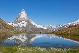 adrium Quadro composito in alluminio, 80 x 50 cm: corno e lago di Riffelsee in Zermatt Svizzera (153816212)