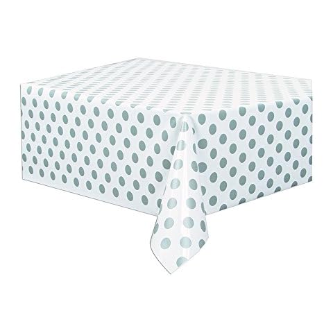 Silver Polka Dots Plastic Table Cover for Events Cover