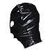 Soft Patent Leather Mask with Zipper, Hollow Eyes and Mouth, Elastic Halloween Fashion Headgear