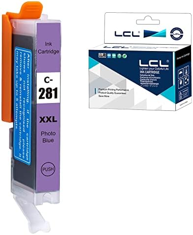 LCL Compatible Ink Cartridge Replacement for Canon CLI-281 CLI-281XL CLI-281XXL PIXMA TS8120 TS9120 TS8220 TS8320 TS8322 TS9100 TS9120 TS8100 TS8200 TS8300 Printers (1-Pack Photo Blue)