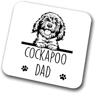 Cockapoo Dad Coaster Pet Present Cockapoo Dog Mum Dad Friend Joke Funny Gift Birthday Christmas, Hardboard Coaster