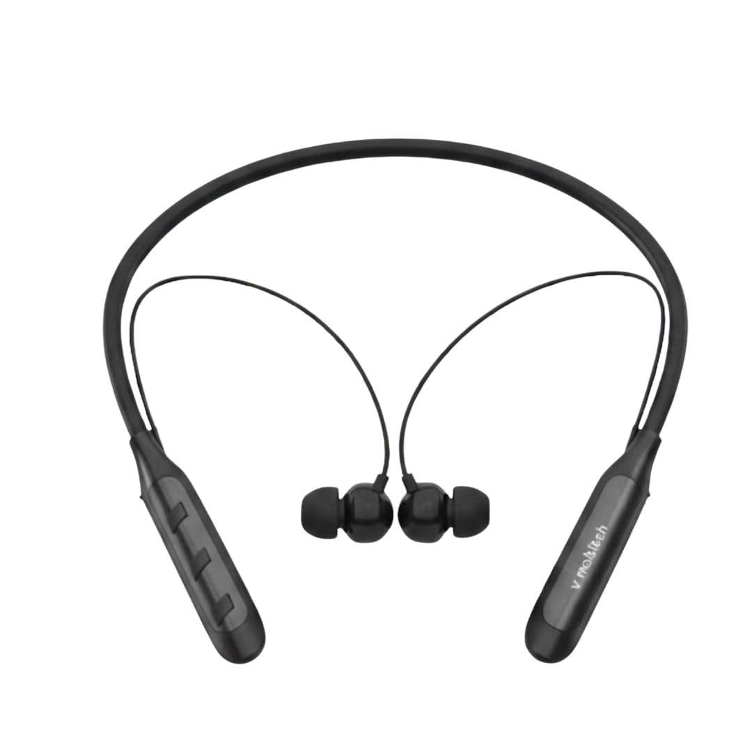 Wireless Bluetooth Neckband with Bluetooth 5.4, Up to 42H Playtime, Rich Bass Sound, in-Ear Design, 10M Range, Compatible with Mobiles, Tablets & Laptops (Black)