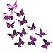 Produktbild TEN-G 24 Pcs 3D Mirror Effect Butterfly Wall Sticker Art Decor Decals for Home Decoration or Party Decoration (Purple)