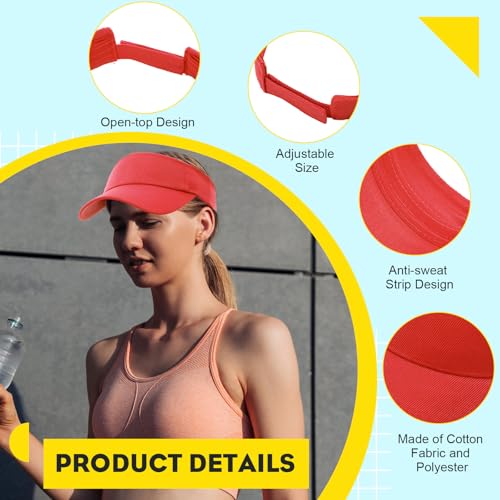Image of Silkfly 50 Pack Sun Visor Caps Adjustable Sports Athletic Cap UV Protection Sun Visor Hat Men Women Tennis