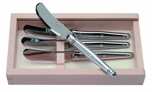 Jean Dubost Spreaders Cheese Knives, Stainless Steel Blades, Set Of 4, Silver #TOP5