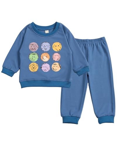 Toddler Baby Cute Dog Puppy Long Sleeve Sweatshirt Top Jogger Pants Set Cute Fall Winter Clothes Set