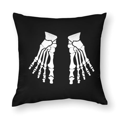 クッションカバー 抱き枕カバー インテリア 飾り スケルトン ハンド 白黒 枕カバー 装飾枕カバー 座布団カバー おしゃれ 部屋飾り ソファ背当て 寝室 車用 18"x18"