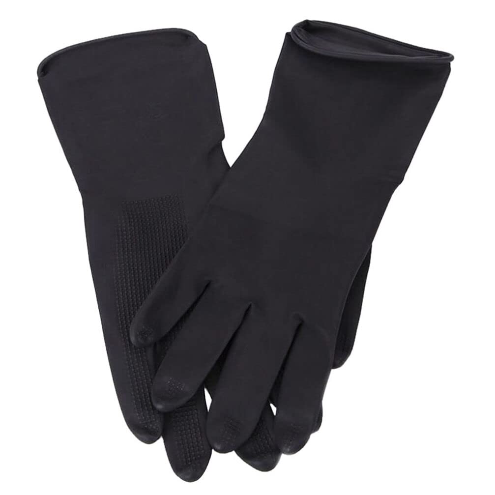 fomiyes 5 pairs hair dye gloves, latex hair coloring gloves barber hand protectors, gloves for hair dye, tattoo, household cleaning, cooking (size m)