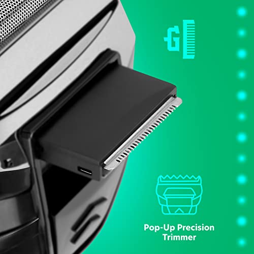 Groom Essentials Rechargeable Dual-Foil Electric Shavers For Men | Pop-Up Neck And Beard Trimmer For Men | Electric Razor For Men, Mustache Trimmer | Travel Ready, Dual Voltage | Led Battery Indicator #TOP4