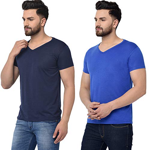 Image of JANGOBOY Men's V-Neck Cotton T-Shirt (Pack of 2)