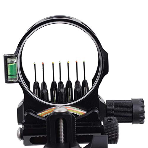 ACEXIER 7 Pins Compound Bow Sight 0,019 Mirino retinico in Fibra Ottica 16 cm CNC Alluminio Regolazione Verticale Verticale Tiro con Arco