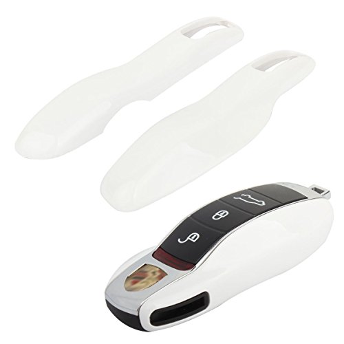 TOMALL Carrera White Metallic Replacement Key Case for Cayenne Panamera Macan 911 Key Shell