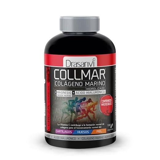 DRASANVI COLLMAR COMPRIMIDOS MASTICABLES - COLÁGENO Marino Hidrolizado + Magnesio + Ácido hialurónico - Sabor CEREZA - 180 comprimidos