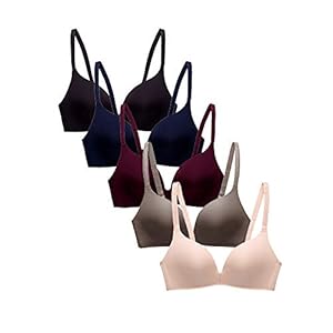 Pack of 5,Women Comfort No Wire Bras Seamless No Show Bra Pack