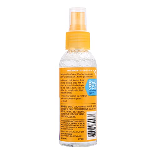 ARM & HAMMER Kokosnuss- und Minze-Zahnpflegespray für Hunde - Reduziert Zahnbelag und Zahnstein, Erfrischt den Atem, Zahnfleisch- und Zahnreinigung. Dentalspray für Hunde und Welpen (118 ml)