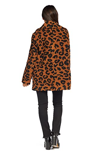Mud Pie Debbie Leopard Sherpa Womens Coat4