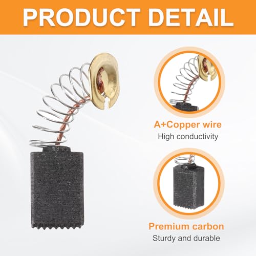Miniatura 3 de Quarkzman 4pcs Cb411 Escobillas De Carbón Kit, 12x6x9mm Cepillo De Carbono Para Motor Carbon Brushes Repuesto Para Reparación Herramienta Eléctrica Taladros Percutores Sierras Crculares