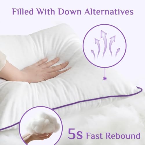 Image of JOLLYVOGUE Euro Size Pillows Set of 2, 26'' x 26'' Cooling Bed Throw Pillows with Oeko-Tex Certified Soft Down Alternative Fill, Luxury Hotel Quality for Bed, Couch, and Sofa