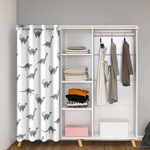 Dinosaur 30%-50% Room Darkening Blackout Curtain 150x203cm Boys Girls 3D Digital Print Door Curtain for Doorway Privacy Jungle Dino Room Divider Curtain Cover Wild Animal Grey Window Treatments - Image 2