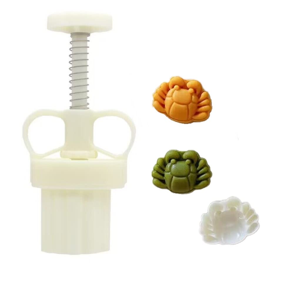 Mooncake Mold 15-20g- Cookie Stamps Plastic Hand Press Crab Shape Kitchen Gadgets DIY Baking Pastry Tool (Crab)