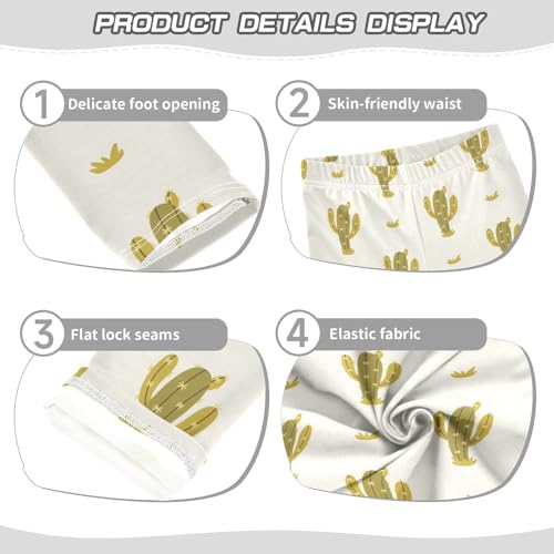 ZZKKO Girls Leggings Cactus Boho Toddler Girls Clothes Leggings for Girls Toddler Girls Leggings 3-4T3