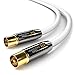 Produktbild deleyCON 15m TV Antennenkabel Koaxialkabel TV Kabel HDTV FULL HD - TV-Stecker zu TV-Buchse - Metallstecker - Analog Digital - Weiß