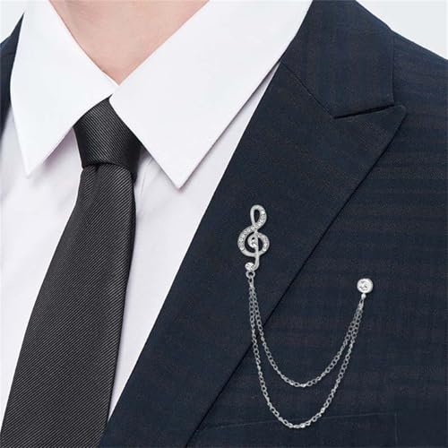 Image of 2PCS Crystal Hanging Chain Brooch Suit Pin for Men Women Vintage Crown Cross Star Diamond Broochs Gold and Silver Wedding Brooch for Clothes Dress Hats Bags Accessory