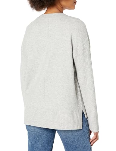 Image of Calvin Klein Women's Crew Neck Cable Sleeve Sweater