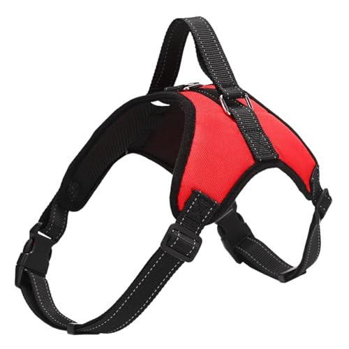 DICOCO 犬ハーネス 抜けない 夏 春 引っ張り防止 小型犬 お散歩 反射 猫 犬 ハーネス リード 軽量 猫 ベスト 簡単着脱 胴輪 猫用ハーネス お出かけ チワワ 犬用ハーネス おしゃれ(レッド、XS)