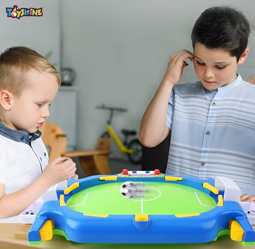 Image of Toyshine Mini Table Top Portable Desktop Soccer Game Indoor Fun Family Intelligence Battle Shoot Arcade Game For Kids And Adults. Age 4+, Multiplayer,Table Football
