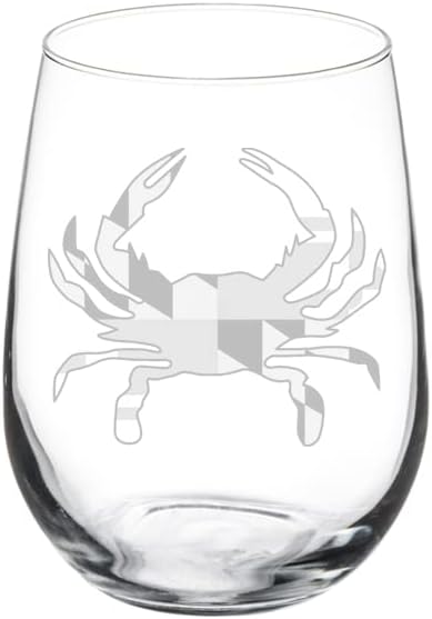 MIP Wine Glass Goblet Maryland Crab (17 oz Stemless)