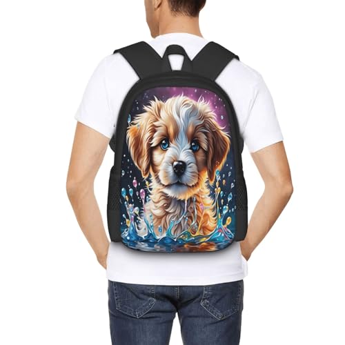 Mochila con diseño de perrito ajustable con gran capacidad interior 6