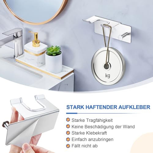 Föhnhalter Ohne Bohren, Fön Halterung, Fönhalter Wand Ohne Bohren Metall, Selbstklebend Haartrocknerhalter, Föhnhalter Wandhalterung, Fönhalterung für Bad Schlafzimmer Barbershop Hotel (Silber)
