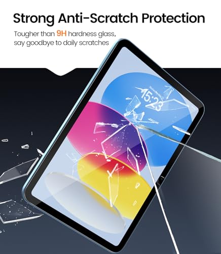 Image of EZ-GLAZ-2 Pack for iPad A16 2025 11th (11 Inch) / 10th Gen 2022 (10.9 Inch) Screen Protector, Military-Grade Shatterproof, 9H+ Tempered Glass with Installation Box, Anti-Scratch, Apple Pencil Compatible, HD Clarity, Bubble Free
