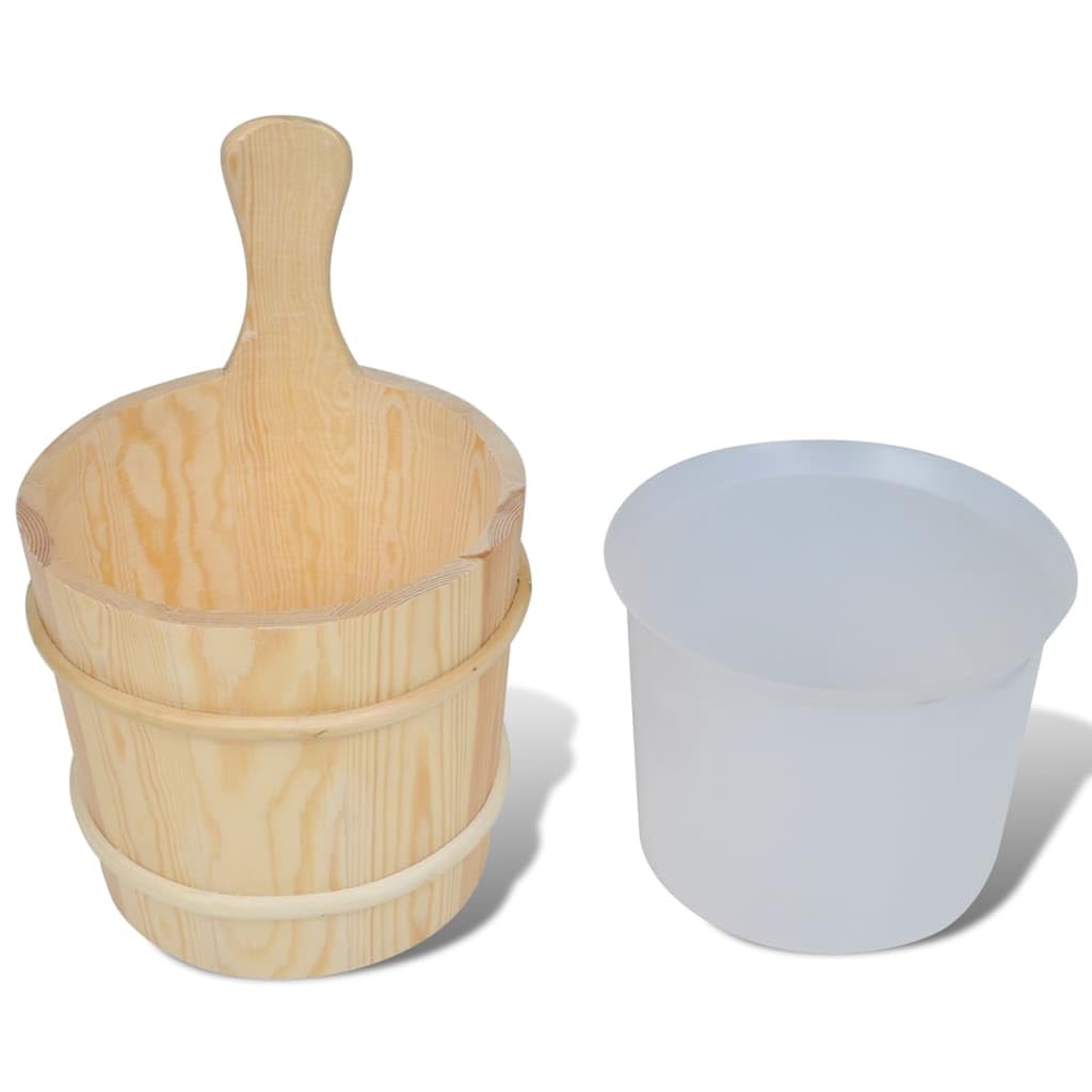 vidaXL Kit de Sauna 5 pcs Seau Cuillère Sablier Thermo-hygromètre
