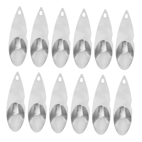 GALPADA 12pièces Cuillère à Kiwi Acier Dentelée Cuillère à Éplucher Les Kiwis Outil pour Couper Les Fruits