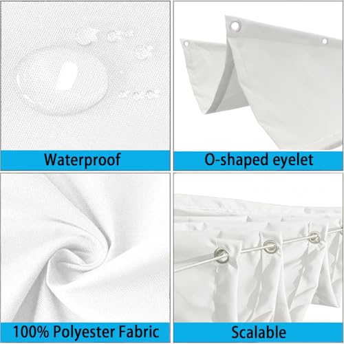 Voile ombrage rétractable vague rectangulaire protection UV solaire toile rechange pergola