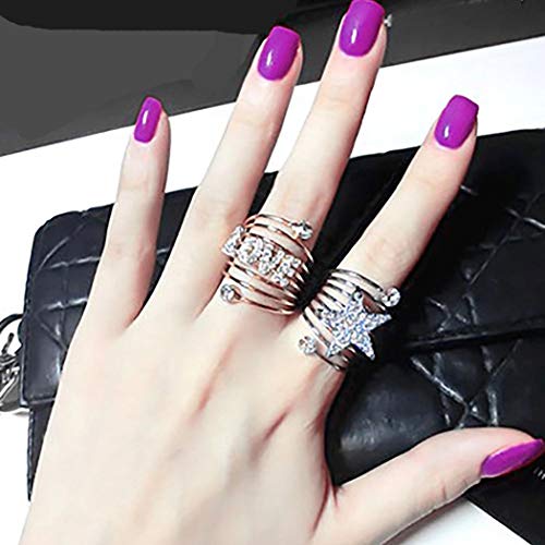 Geroki Glossy Square Press on Nails Short Fake Nails Full Cover Artificial False Nails for Women and Girls 24Pcs (Purple)