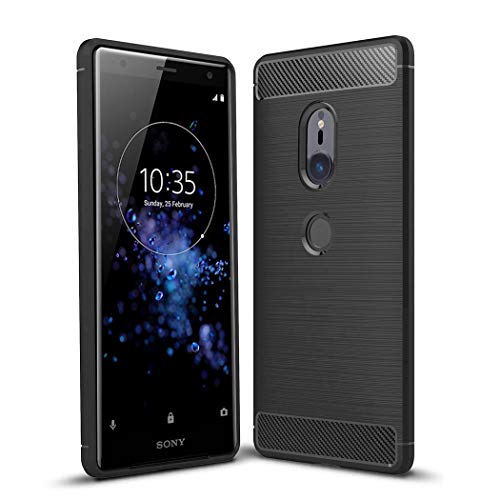 Image of Xperia XZ2 5.7" Case - Black Ultra Slim Carbon Fibre Shockproof Bumper Case Cover For Sony Xperia XZ2