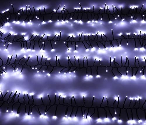 Christmas Concepts® 500 6M/20FT White LED Cluster Lights with 8 Function Controller - Indoor/Outdoor - Energy Efficient A++ - Christmas Lights