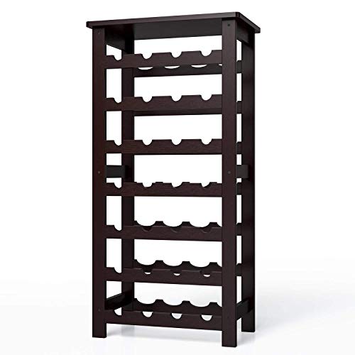 Soporte para botellas de vino modular de bambú, 28 botellas miniatura 5