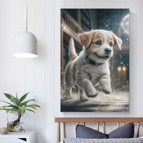 Tableau chien de compagnie impression sur toile grand format maison 60x90