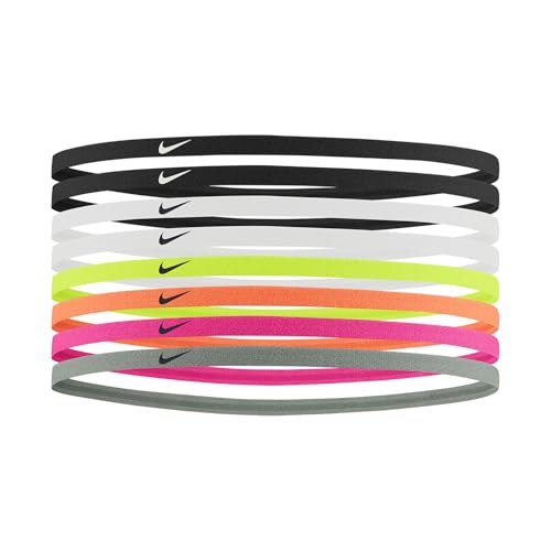 Nike Skinny Headbands - Juego de 8 Pares elásticos (Tenis Swoosh, Negro/Azul/Azul)